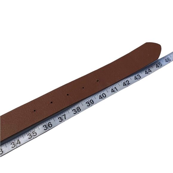 Brown Floral Faux Leather Belt with Ornate Rhinestone Flower Buckle - Picture 6 of 10